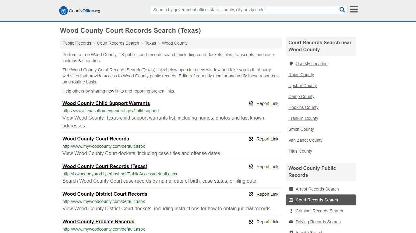 Wood County Court Records Search (Texas) - County Office